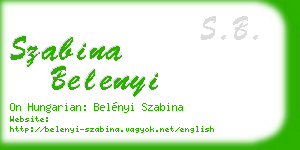 szabina belenyi business card