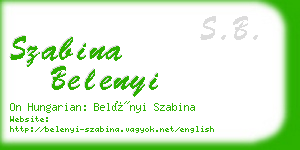 szabina belenyi business card